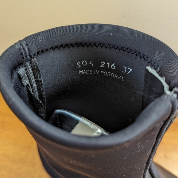 Reality Studio Dystopian Mixed Media Scuba Leather Chunky Sole Bootie - Picture 14 of 15